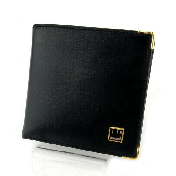 Dunhill Other - AUTH Dunhill Two Folded Wallet Logo Plate Leather